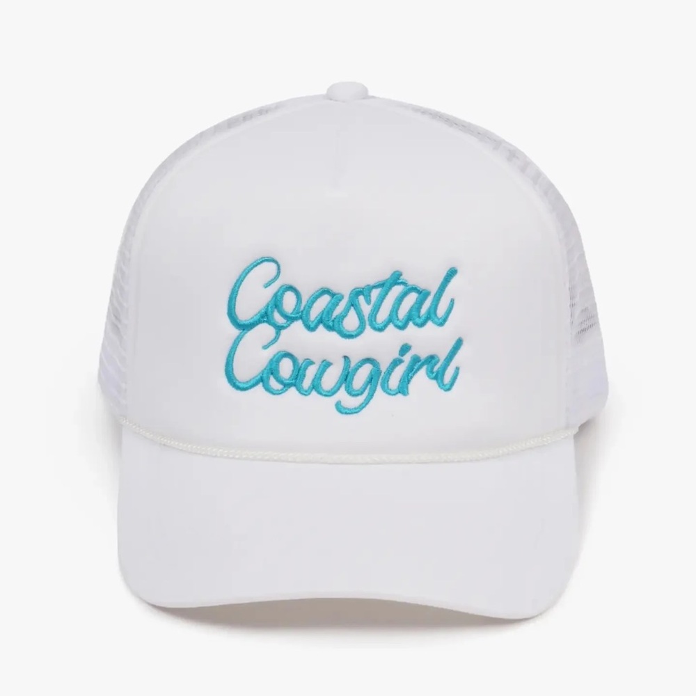 NEW David and Young Coastal Cowgirl Embroidered Trucker Hat
